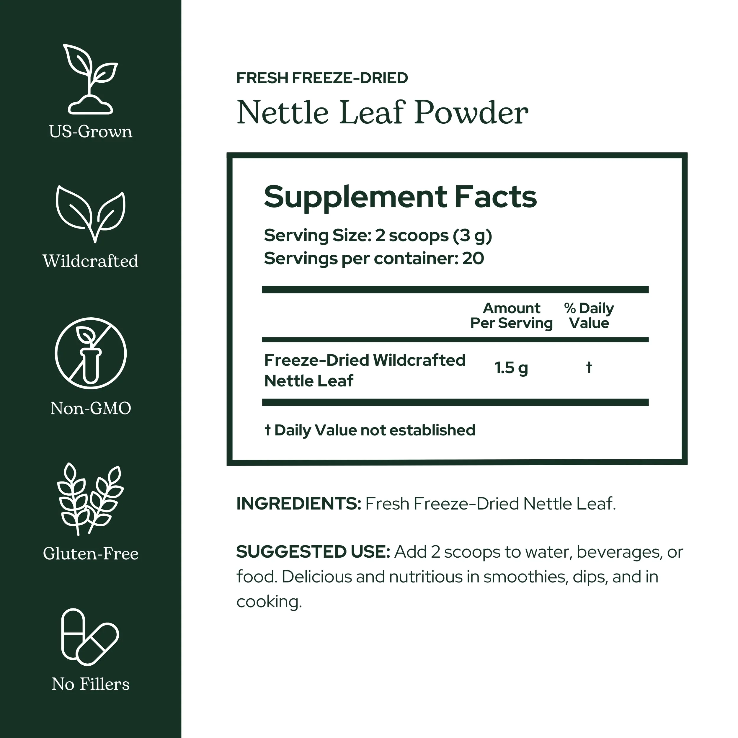 Eclectic Herb - Nettle Leaf Powder Supplement | Supports Sinuses + Immune Response | Urtica Dioica Natural Herbal Supplement | Vegan, Whole Herb, Raw, Non-GMO (2.1 oz | 60 g) - Image 9