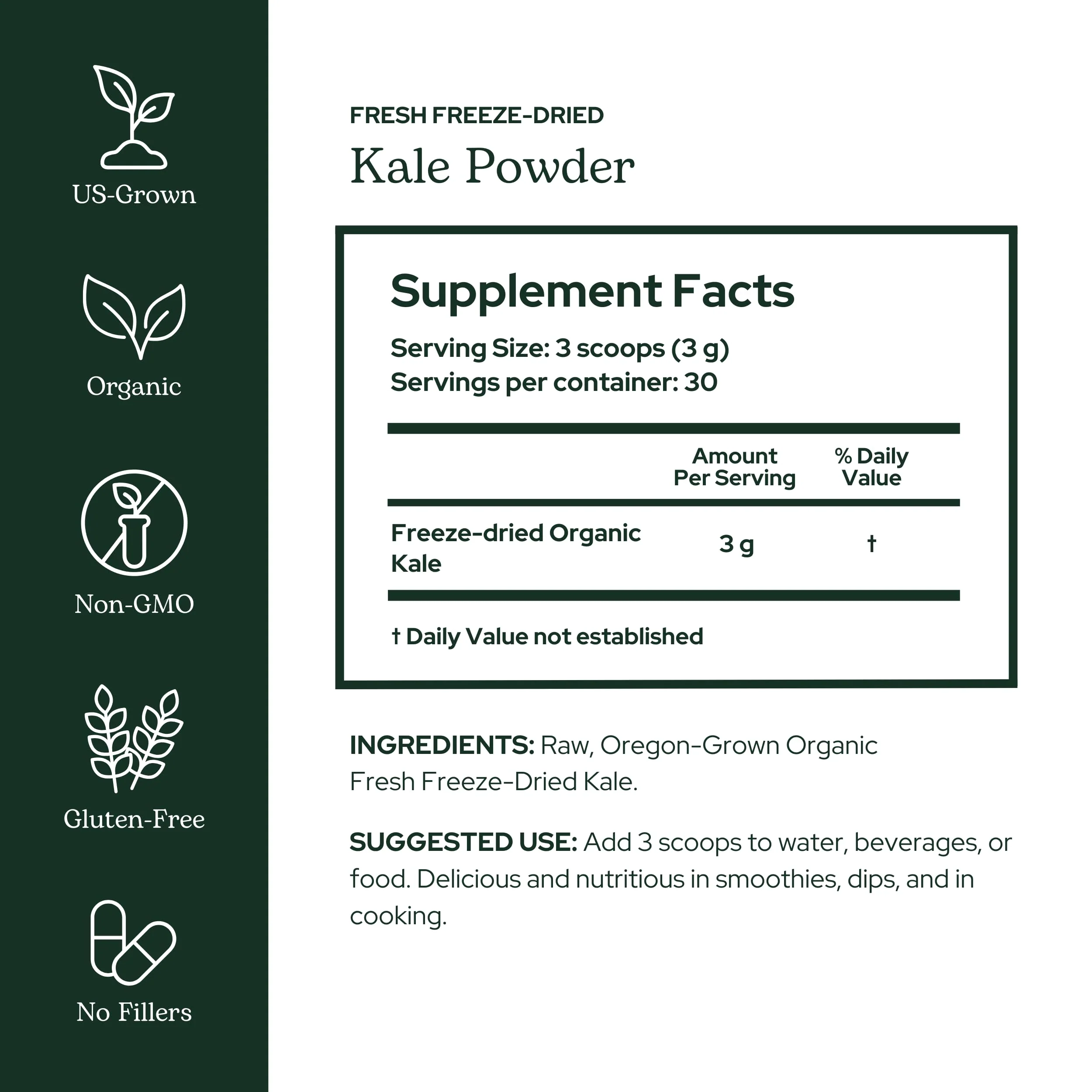 Eclectic Herb - Organic Kale Powder Supplement | Nutritional Support, Daily Fiber, Vitamins + Minerals | Superfood Powder + Daily Greens Drink Mix | USDA Organic, Non-GMO, Vegan (3.2 oz | 90 g) - Image 9
