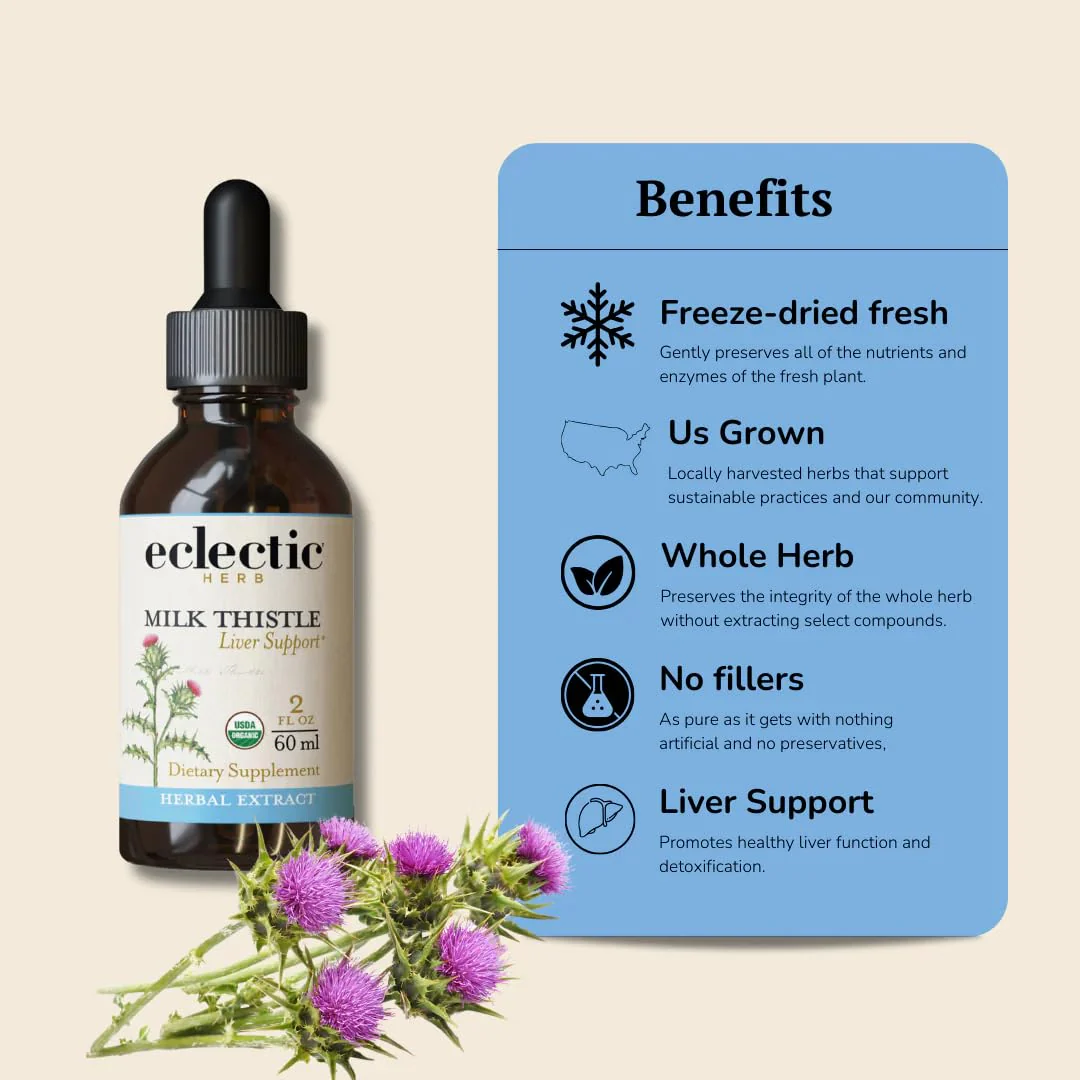Eclectic Herb - Organic Milk Thistle Liquid Extract (Silybum marianum) | Liver Support & Detox | Herbal Tincture | Vegan, Non-GMO, Gluten Free (1 fl oz | 30 ml) - Image 4