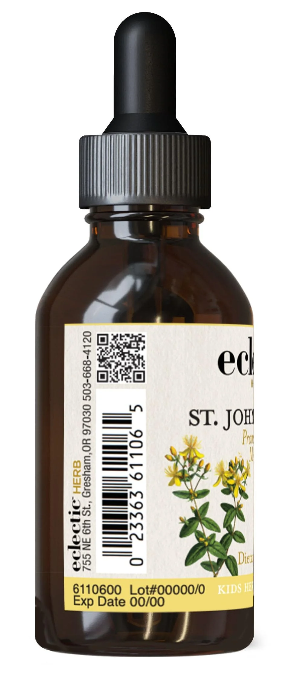 ECLECTIC INSTITUTE Kids Herbs - St. John's Wort, Black Cherry Flavor | Herbal Health Supplement, Promotes a Positive Mood | 1 fl oz (30 ml) - Image 3