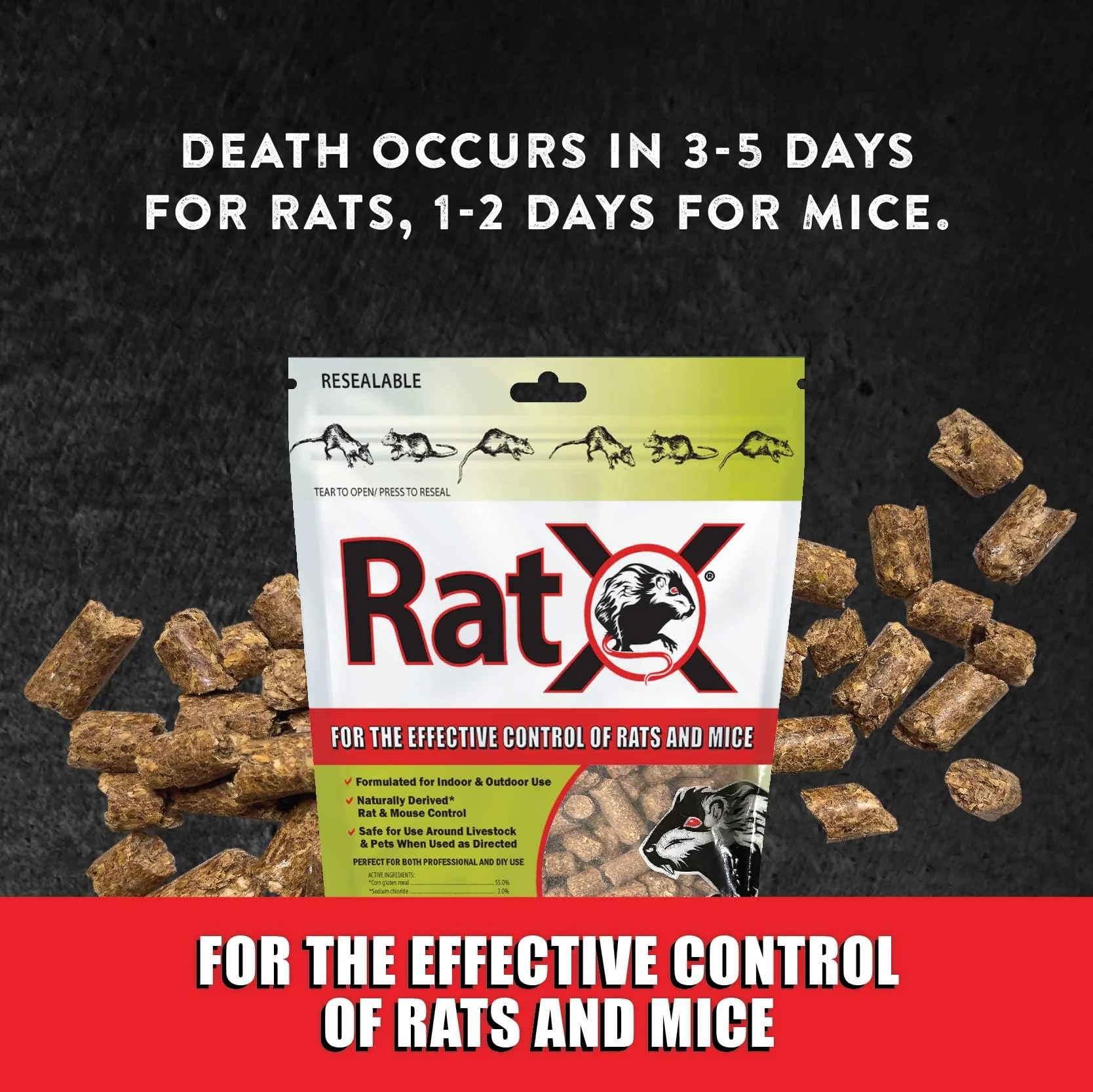 EcoClear Products 620102, RatX All-Natural Non-Toxic Humane Rat and Mouse Killer Pellets, 3 lb. Bag - Image 9