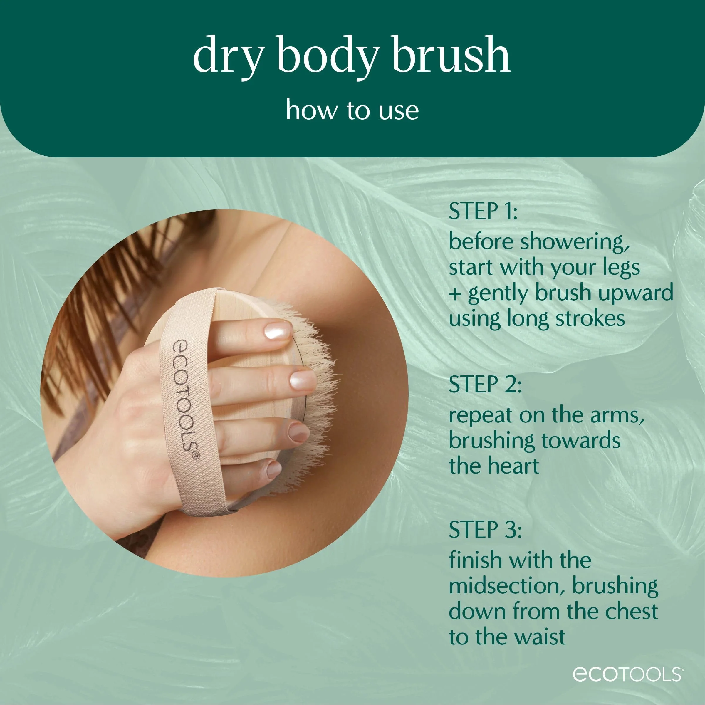 EcoTools Dry Body Brush, for Post Shower & Bath Skincare Routine, Removes Dirt and Promotes Blood Circulation, 1 Count - Image 9