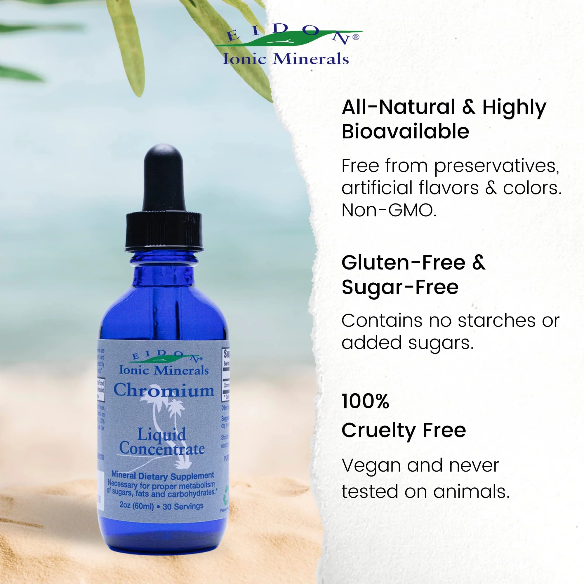 Eidon Ionic Minerals Liquid Chromium Concentrate - Ionic Chromium Supplement Drops, Supports Stable Energy Levels, All-Natural, No Sugar Added, No Preservatives or Additives - 2 oz - Image 5