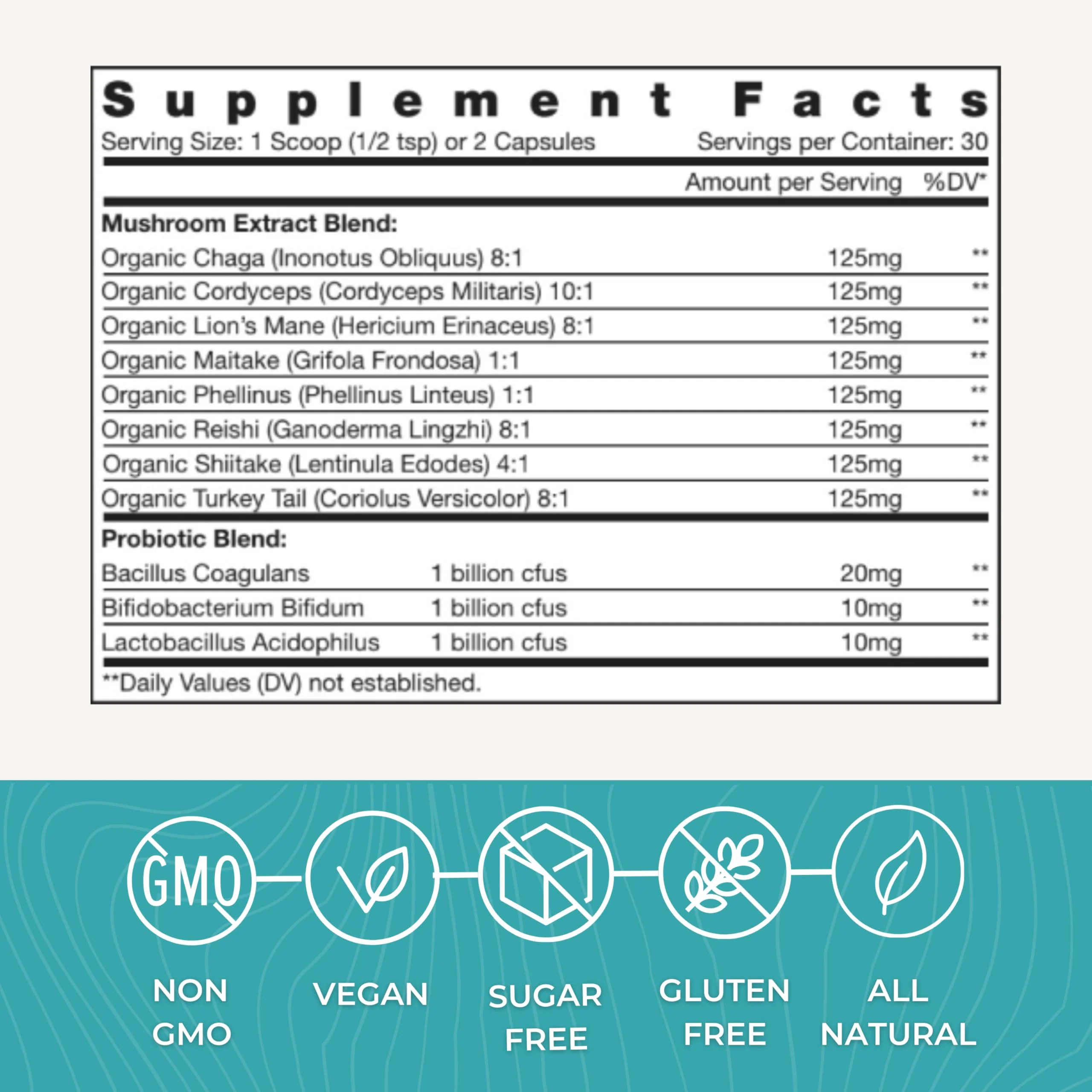 Eidon SuperBiome, Mushroom Probiotics Powder Blend, Gut Balance, Microbiome Health Supplement with Organic Reishi, Chaga, Lion's Mane, Cordyceps, Turkey Tail, Shitake, Maitake, Phelinus, 30 Servings - Image 4
