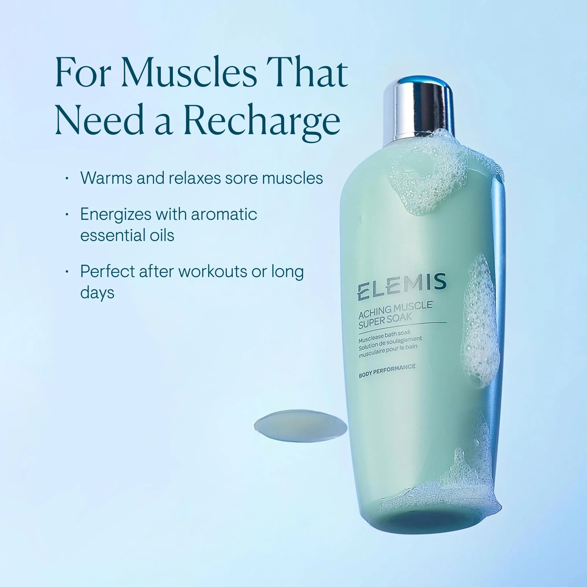 ELEMIS Aching Muscle Super Soak 400ml, Natural Bath Milk Soak To Ease Muscle Aches & Tension - Image 9