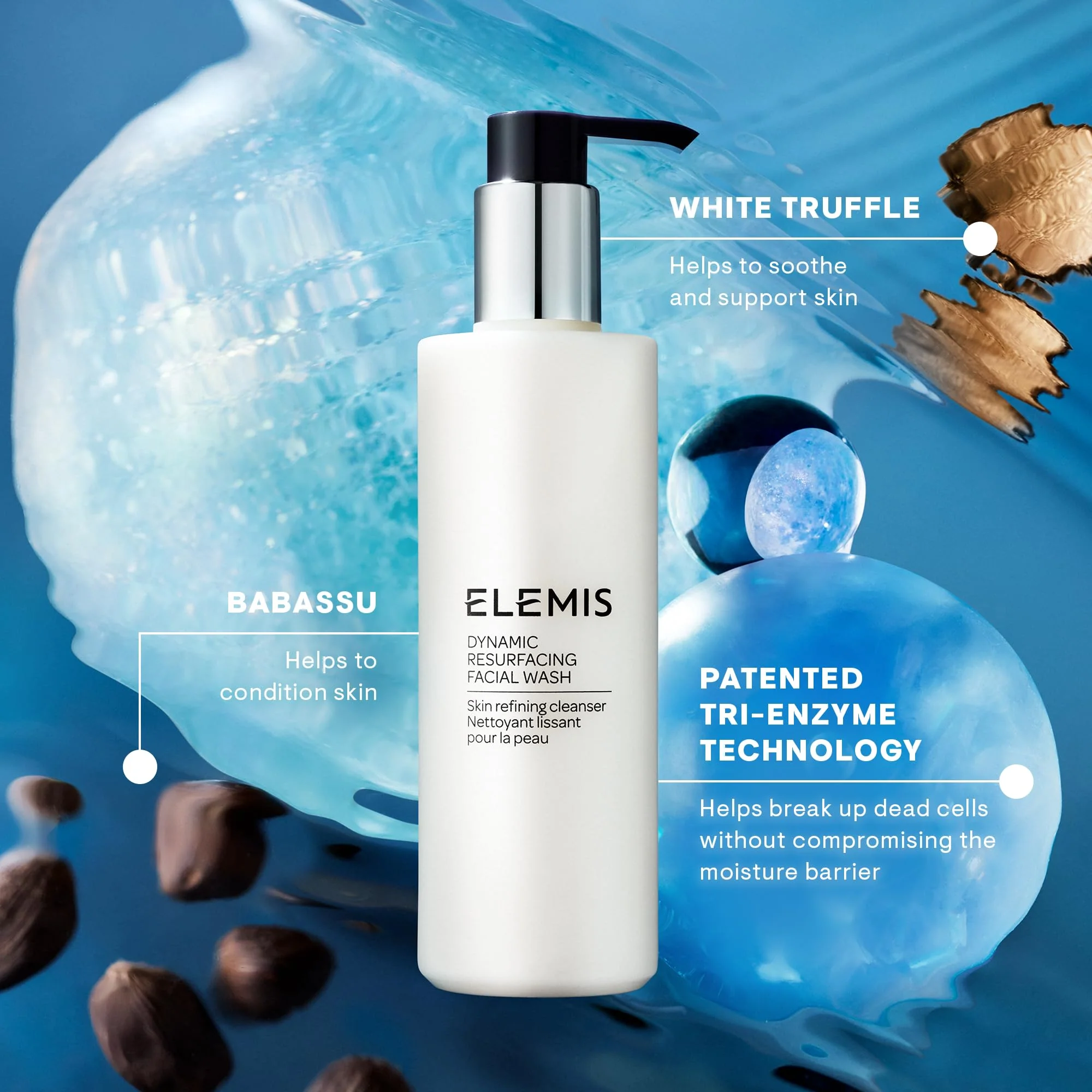 ELEMIS Dynamic Resurfacing Facial Wash - Gentle Daily Gel Cleanser - Enzyme-Powered Skin Refining Formula - Sensitive Skin Friendly - 6.7 fl oz - Image 3