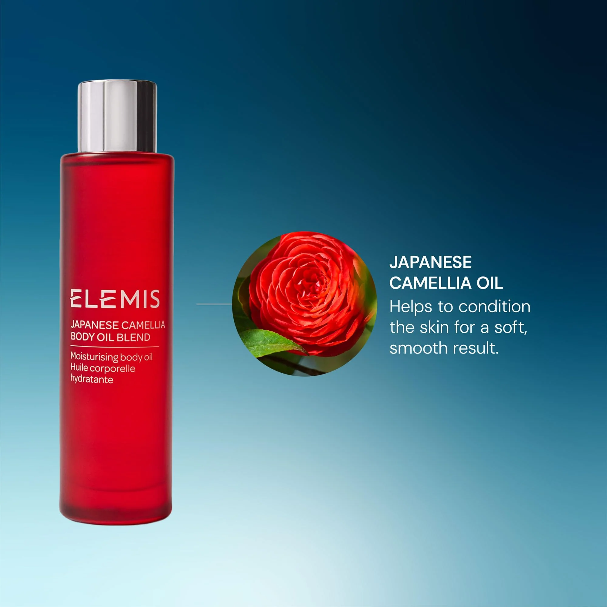 ELEMIS Japanese Camellia Body Oil Blend | Luxuriously Lightweight Body Oil Nourishes, Conditions, and Softens Stretch Marks and Postpartum Skin | 100 mL - Image 4