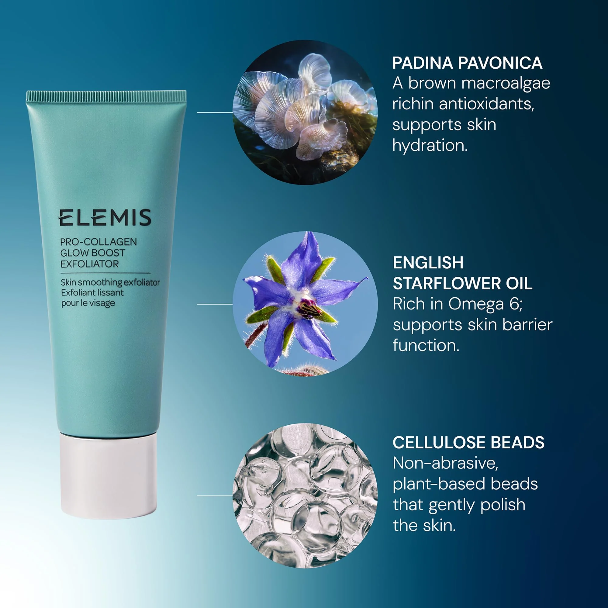 ELEMIS Pro-Collagen Glow Boost Exfoliator, Gentle Physical Facial Exfoliant Softens, and Polishes for Smooth, Glowing, Hydrated Skin, 100mL - Image 6