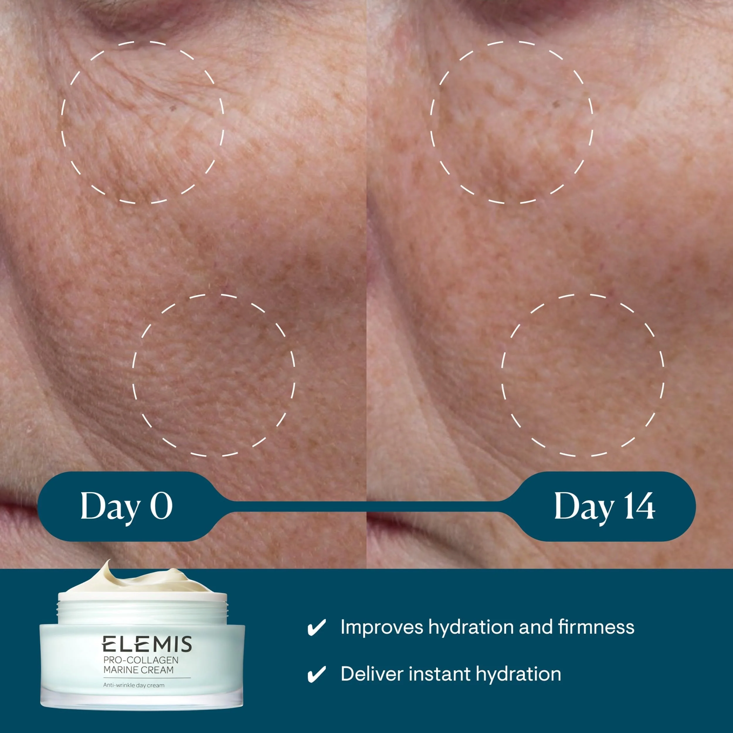 ELEMIS Pro-Collagen Marine Cream, Moisturizer for Face, Hydrating Cream for Dry Skin, Best for Aging Skin, Anti Aging Gel Moisturizer, Firming Facial Gel - Image 8