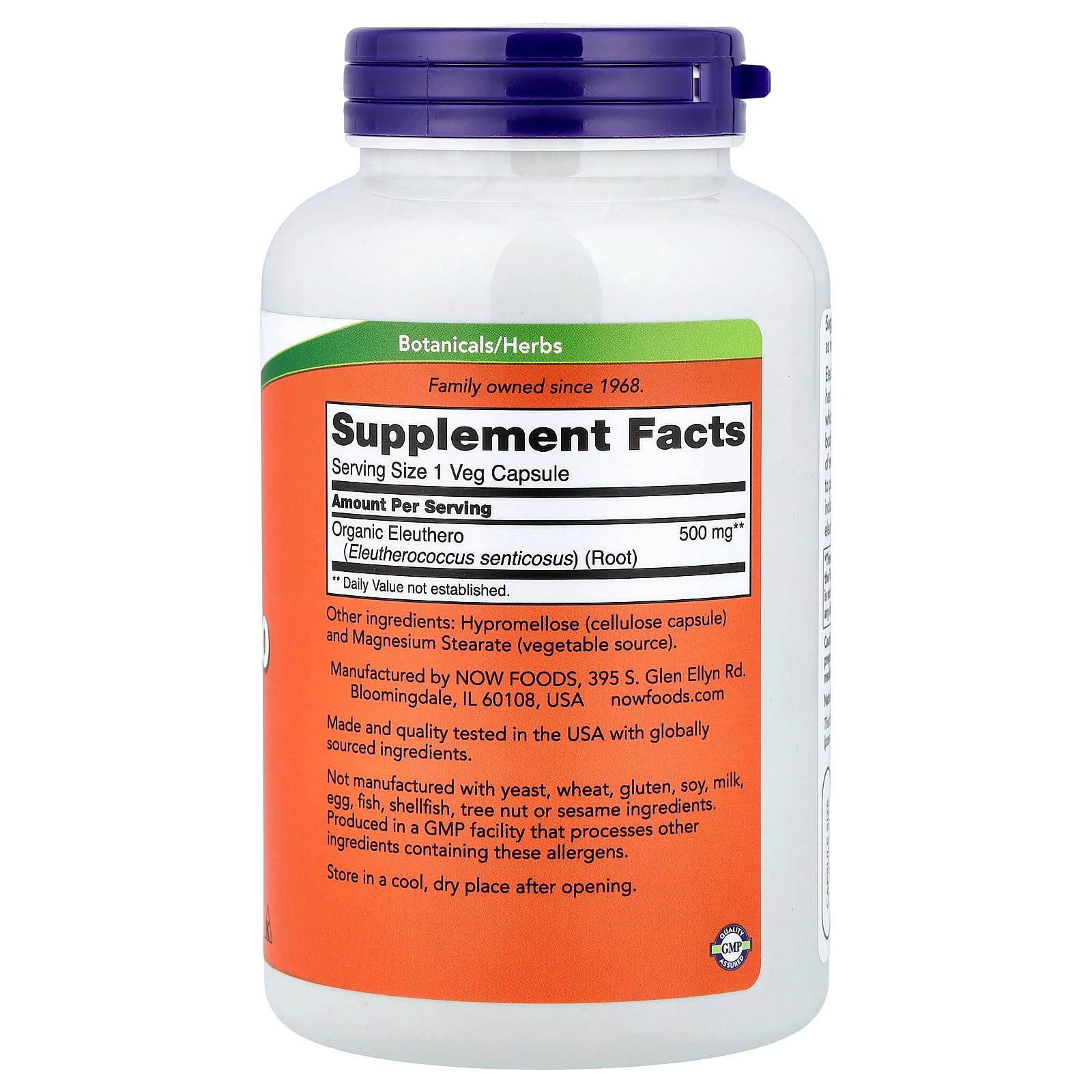 Eleuthero 500mg Now Foods 250 Caps - Image 3