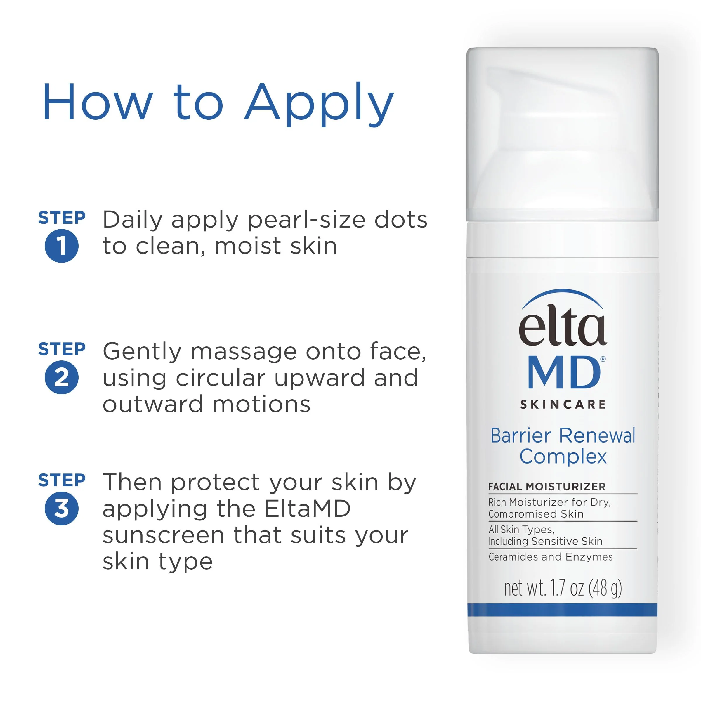 EltaMD Barrier Renewal Complex Face Moisturizer for Dry Skin, Sensitive Skin Moisturizer for Face, 1.7 oz Pump - Image 4