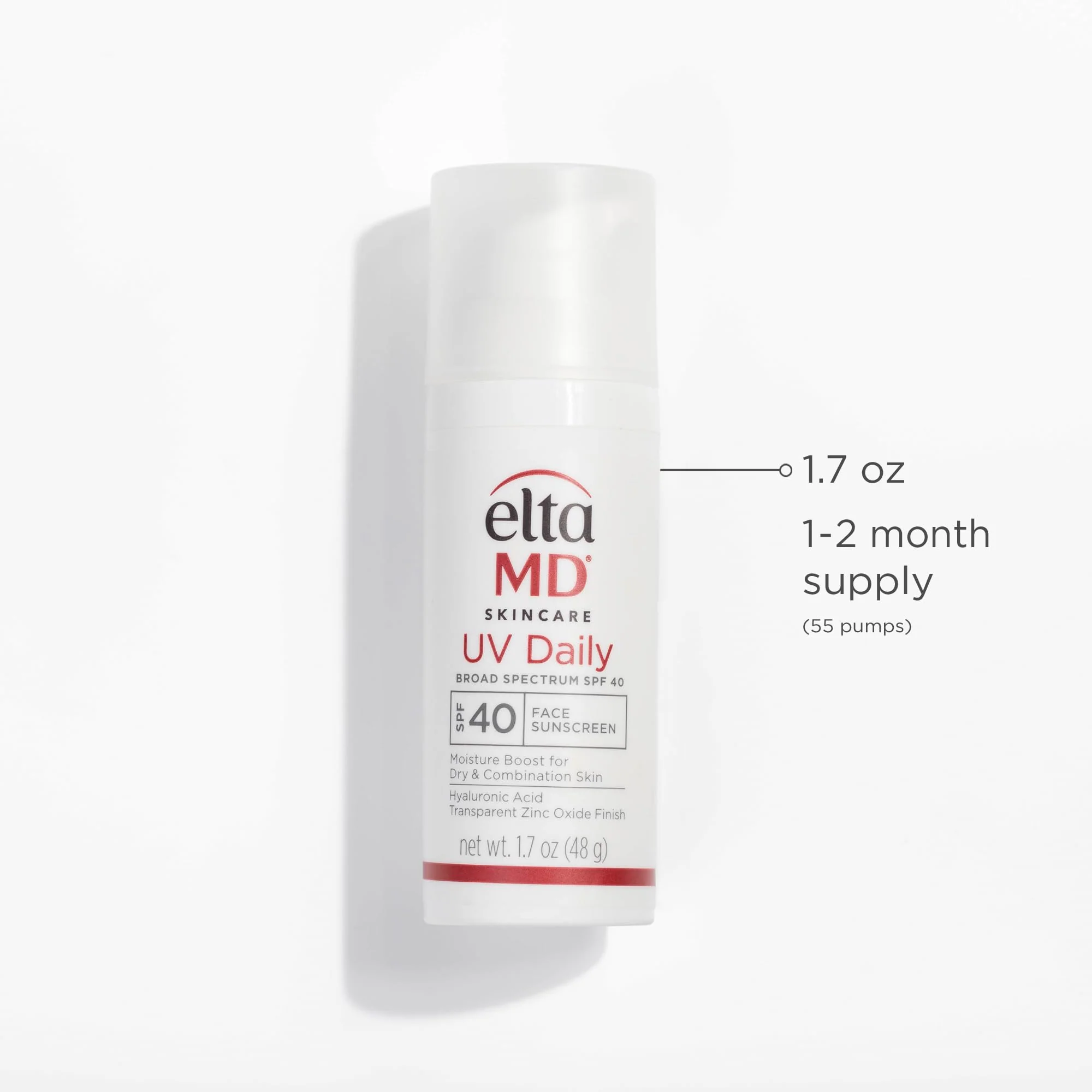 EltaMD UV Daily SPF 40 Face Sunscreen Moisturizer with Zinc Oxide, Daily Face Moisturizer with SPF, Sunscreen, For Dry Skin 1.7 oz Pump - Image 4