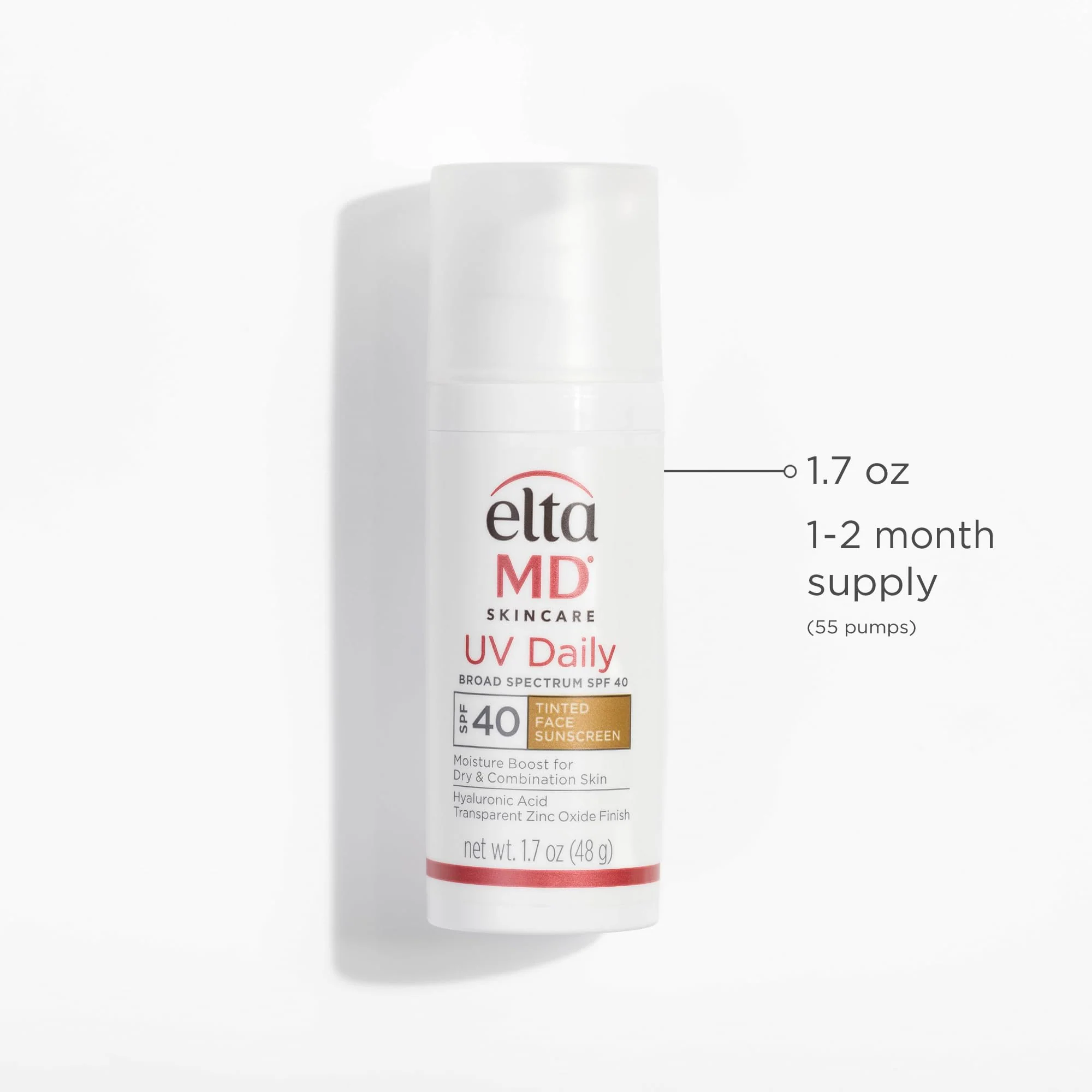 EltaMD UV Daily Tinted SPF 40 Face Sunscreen Moisturizer with Zinc Oxide, Tinted Daily Face Moisturizer with SPF, Sunscreen for Dry Skin,1.7 oz Pump - Image 4