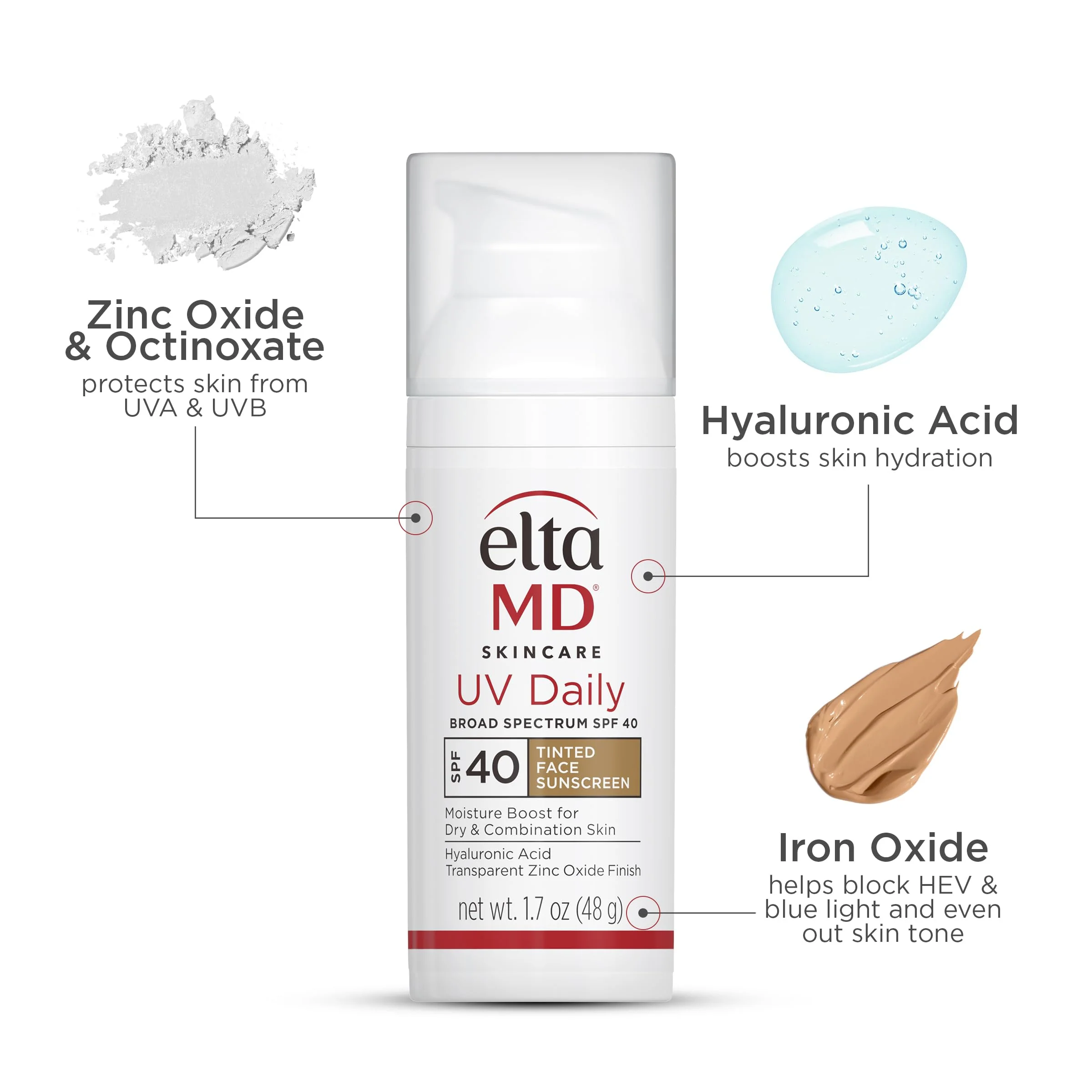 EltaMD UV Daily Tinted SPF 40 Face Sunscreen Moisturizer with Zinc Oxide, Tinted Daily Face Moisturizer with SPF, Sunscreen for Dry Skin,1.7 oz Pump - Image 9