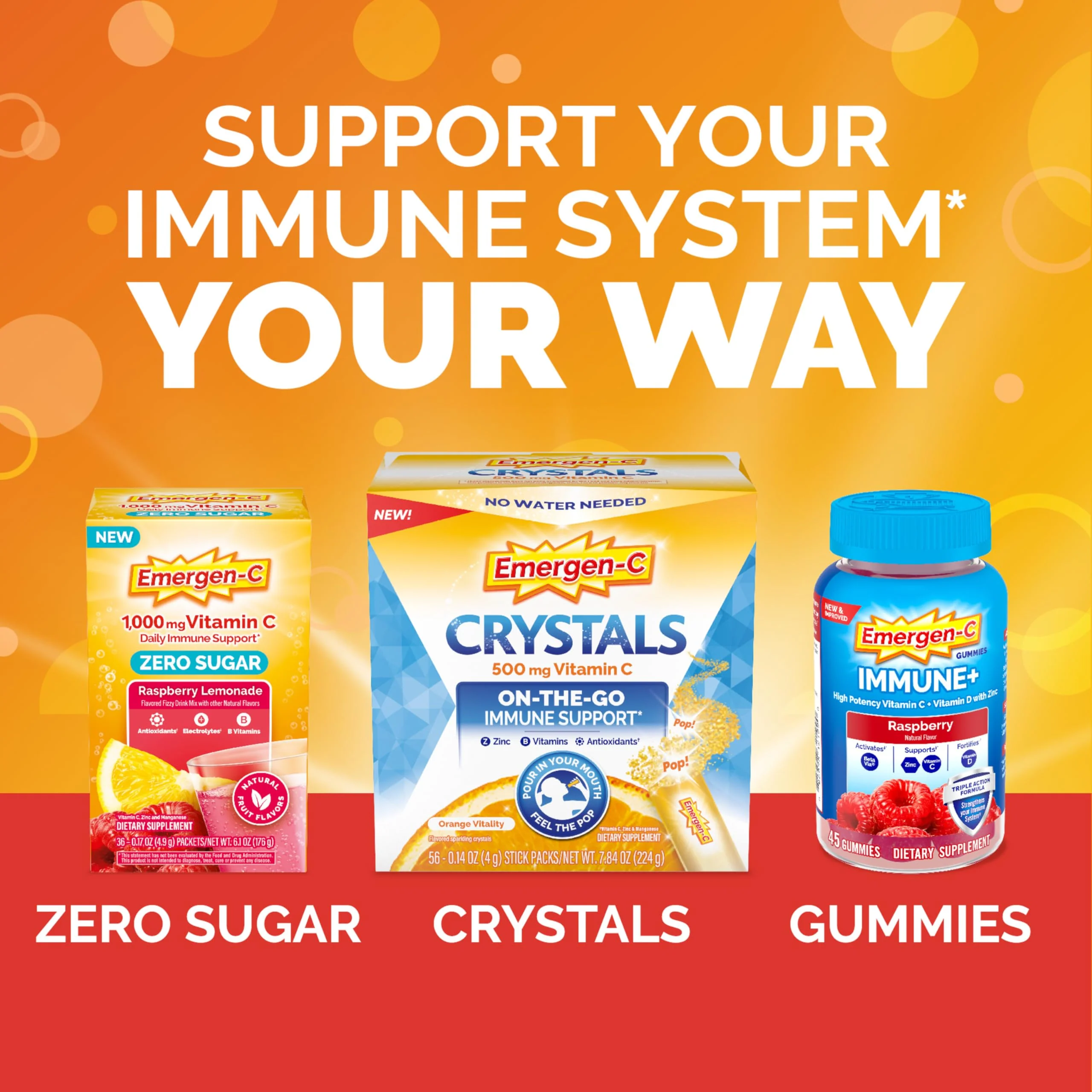 Emergen-C 1000mg Vitamin C Immune Support Powder Raspberry 30CT includes Zinc, Manganese, 7 B Vitamins and Electrolytes for Back to School Essentials - Image 6