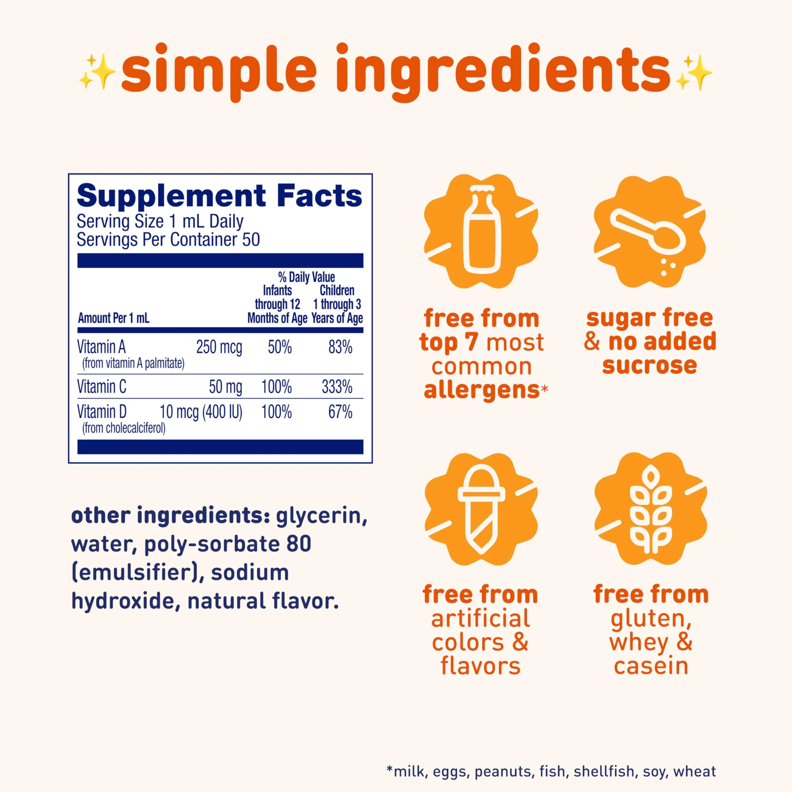 Enfamil Tri-Vi-Sol Infant Multivitamin Drops, Supports Growth & Immune Health for Babies, 50mL Bottle - Image 2
