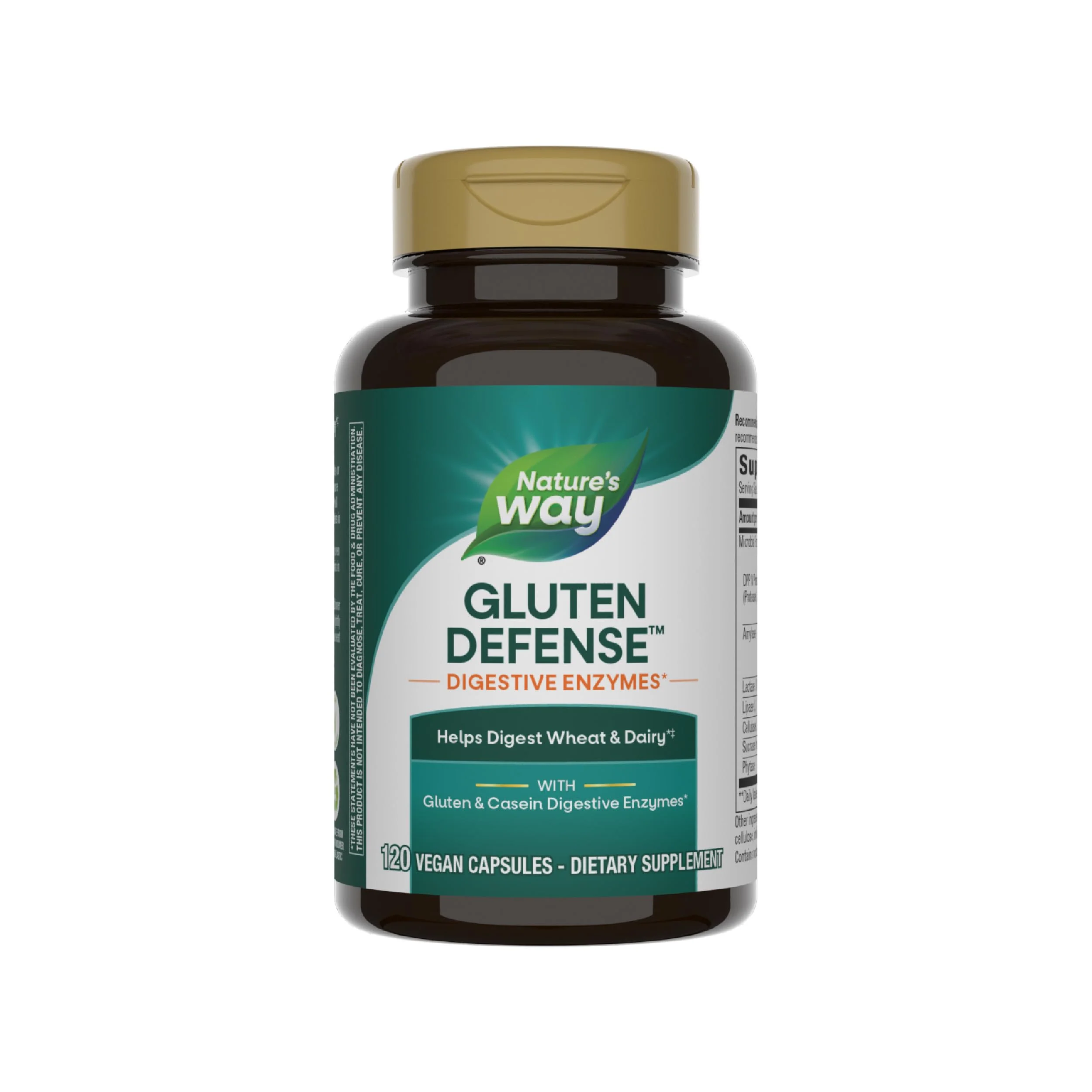 Enzymatic Therapy Gluten Defense, Gluten & Casein Targeted Digestive Enyzmes, 120 VCaps (Packaging May Vary)
