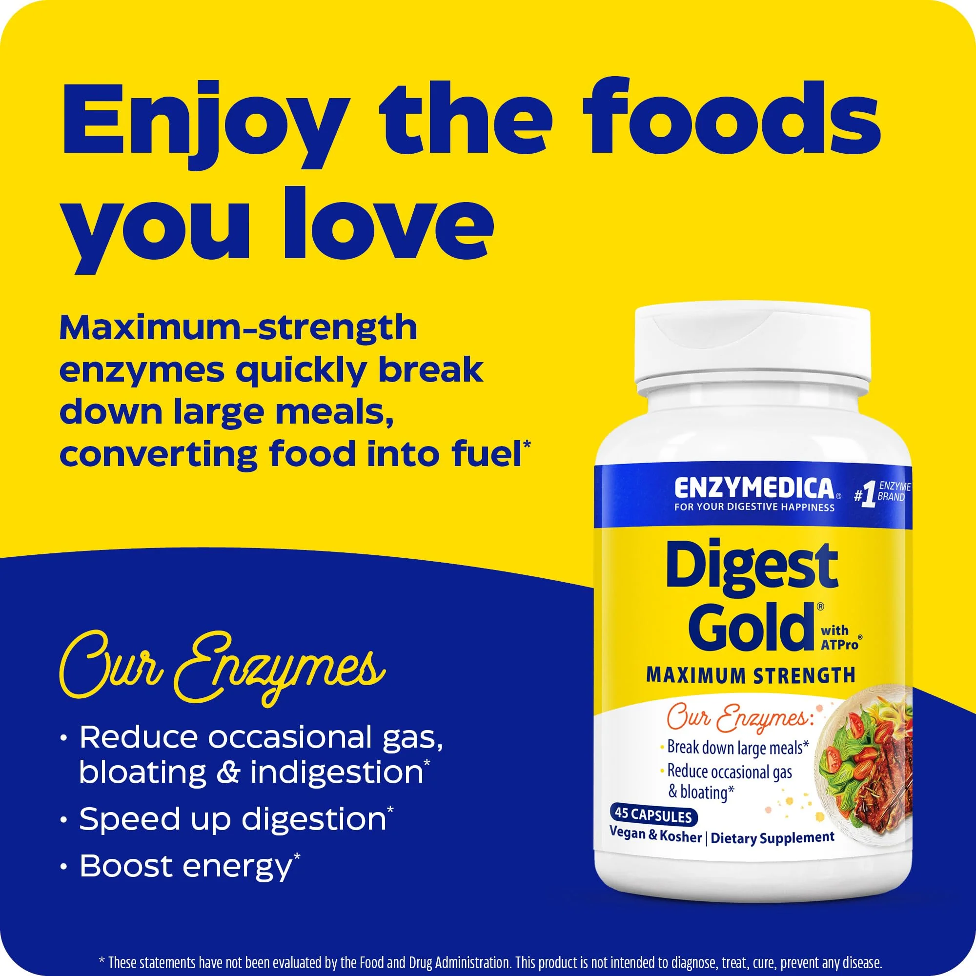 Enzymedica, Digest Gold + ATPro, Maximum Strength Enzymes, 45 Capsules - Image 7