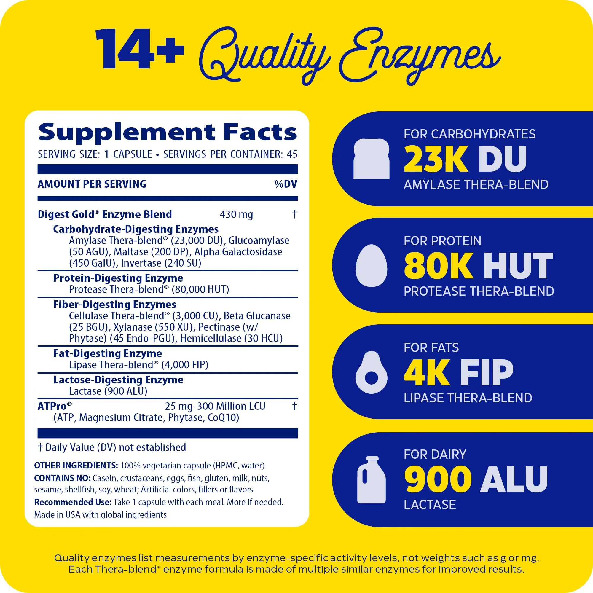 Enzymedica, Digest Gold + ATPro, Maximum Strength Enzymes, 45 Capsules - Image 8