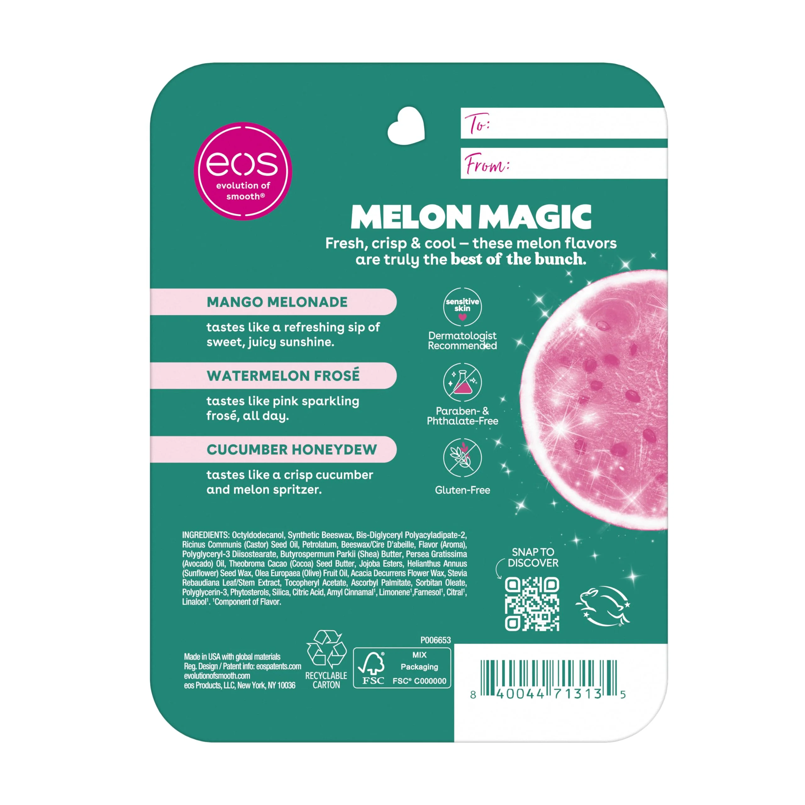 eos 24H Moisture Super Balm Minis- Melon Magic, Limited-Edition Lip Mask, Variety Pack, 0.169 fl oz, 3-Pack - Image 2