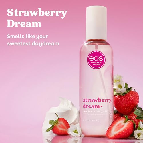 eos Cashmere Body Mist, Strawberry Dream, Body Spray for Women, Strawberry Perfume, Hair Mist, Moisturizing, Hyaluronic Acid, Glycerin, Vegan, Cruelty-free, 6 fl oz - Image 9