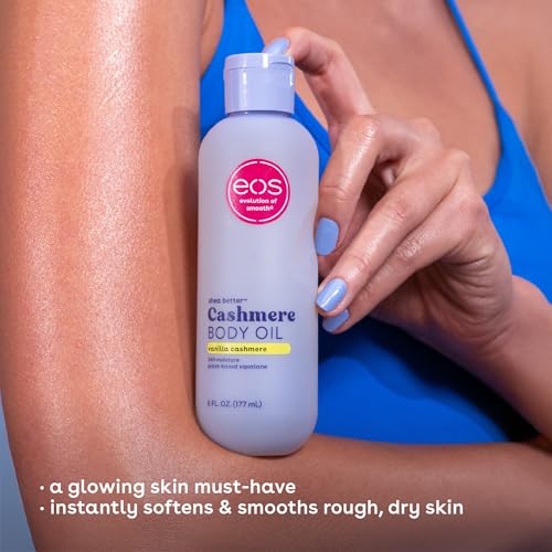 eos Cashmere Oil, Vanilla, 24 Hour Moisture, Plant-Based Squalane to Soothe, Soften and Smooth Dry Skin, 6 fl oz - Image 16
