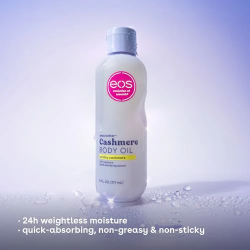 eos Cashmere Oil, Vanilla, 24 Hour Moisture, Plant-Based Squalane to Soothe, Soften and Smooth Dry Skin, 6 fl oz - Image 17