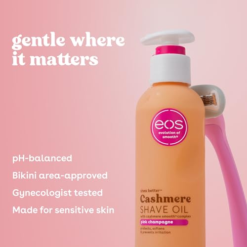 eos Cashmere Shave Oil – Pink Champagne, Moisturizing Shave Oil with Shea Butter & Glycerin, Helps Prevents Irritation & Razor Burn, Vegan, 6 fl oz - Image 7