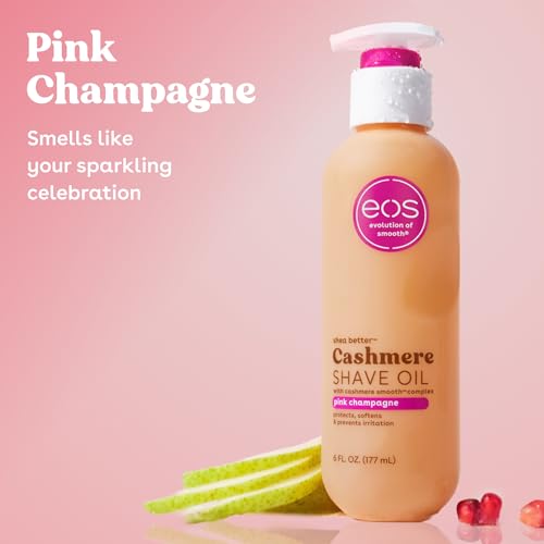 eos Cashmere Shave Oil – Pink Champagne, Moisturizing Shave Oil with Shea Butter & Glycerin, Helps Prevents Irritation & Razor Burn, Vegan, 6 fl oz - Image 9