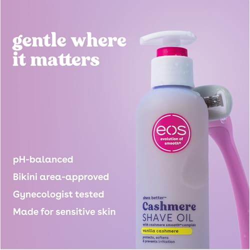 eos Cashmere Shave Oil – Vanilla Cashmere, Moisturizing Shave Oil with Shea Butter & Glycerin, Helps Prevents Irritation & Razor Burn, Vegan, 6 fl oz - Image 8