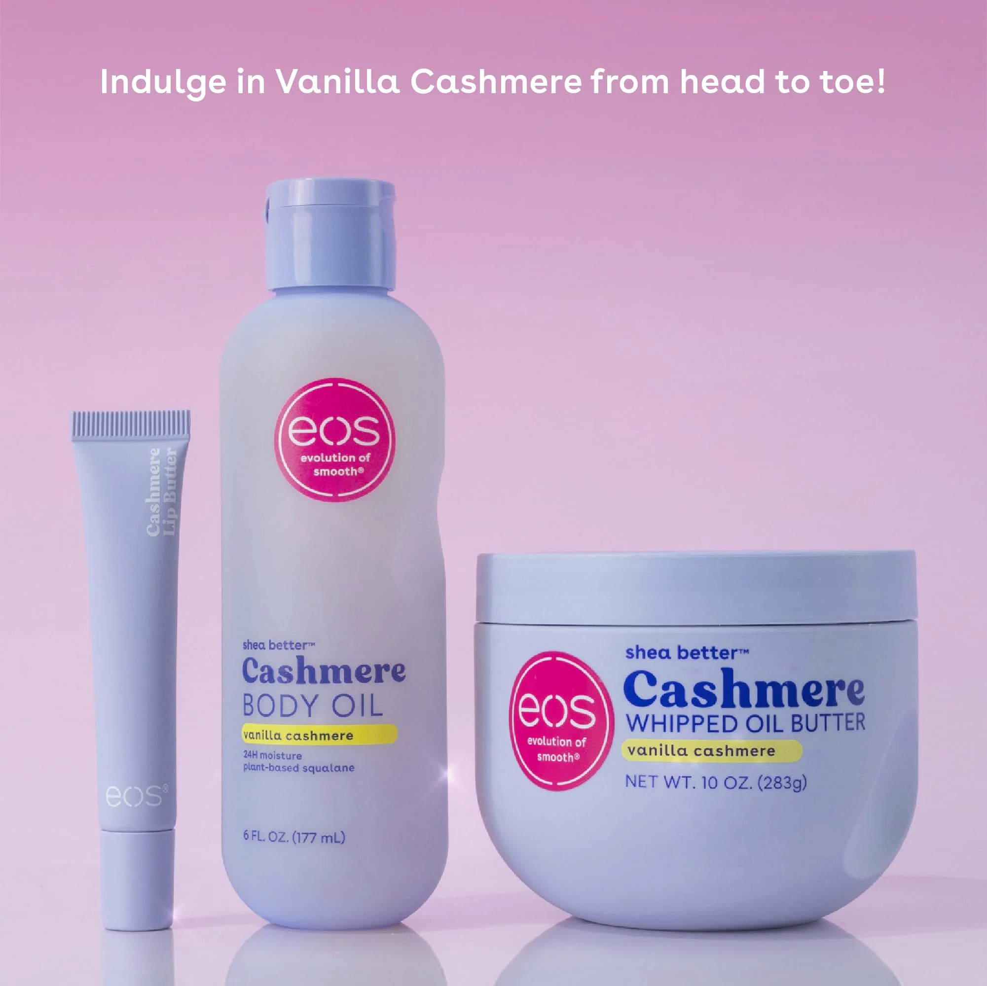 eos Cashmere Whipped Oil Body Butter, Vanilla Cashmere, 72 Hour Weightless Moisture For Dry Skin, Rich Formula and Deep Hydration, Body Care, 10 oz - Image 4