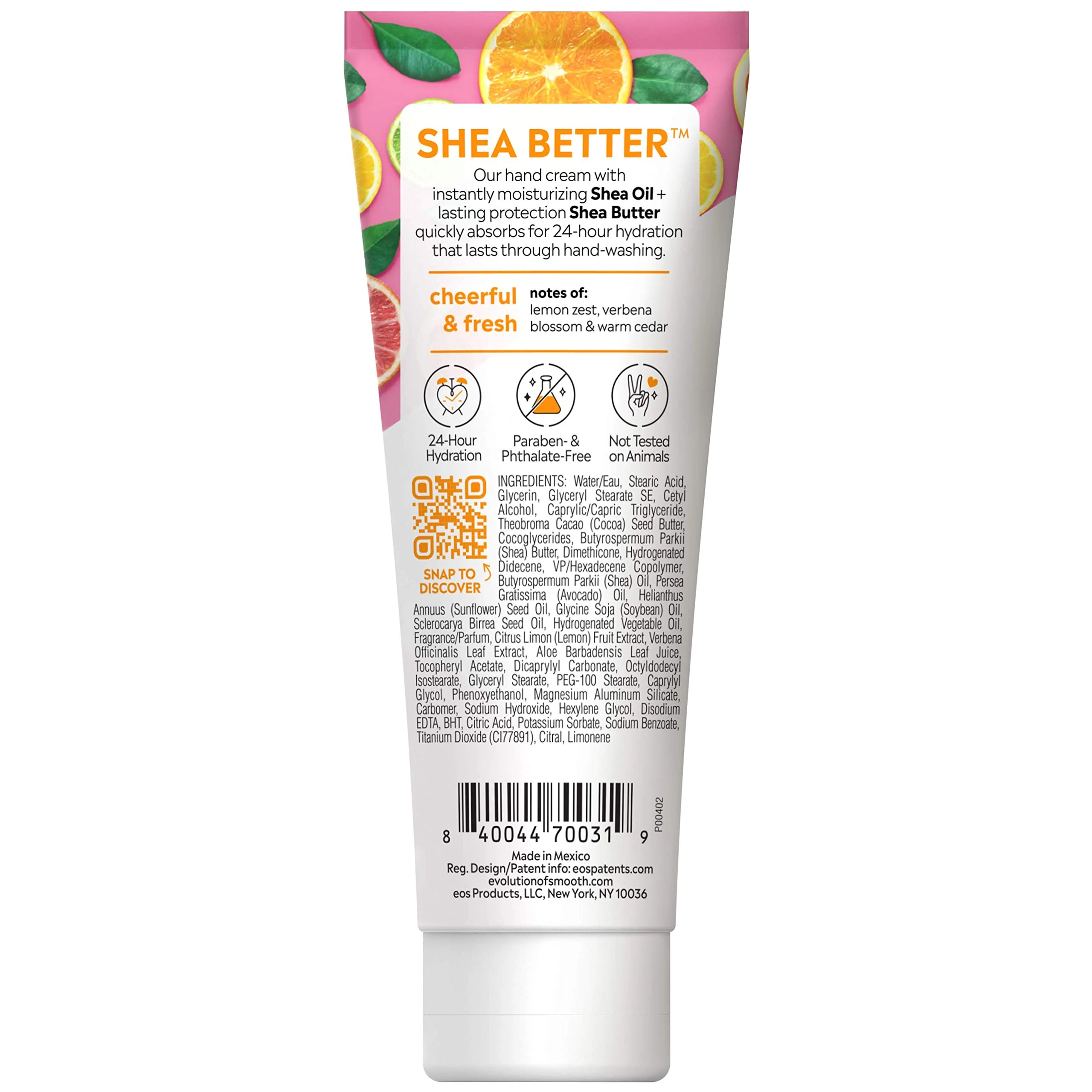eos Hand Cream - Pink Citrus | Natural Shea Butter Hand Lotion and Skin Care | 24 Hour Hydration with Oil | 2.5 oz,2040872 - Image 2