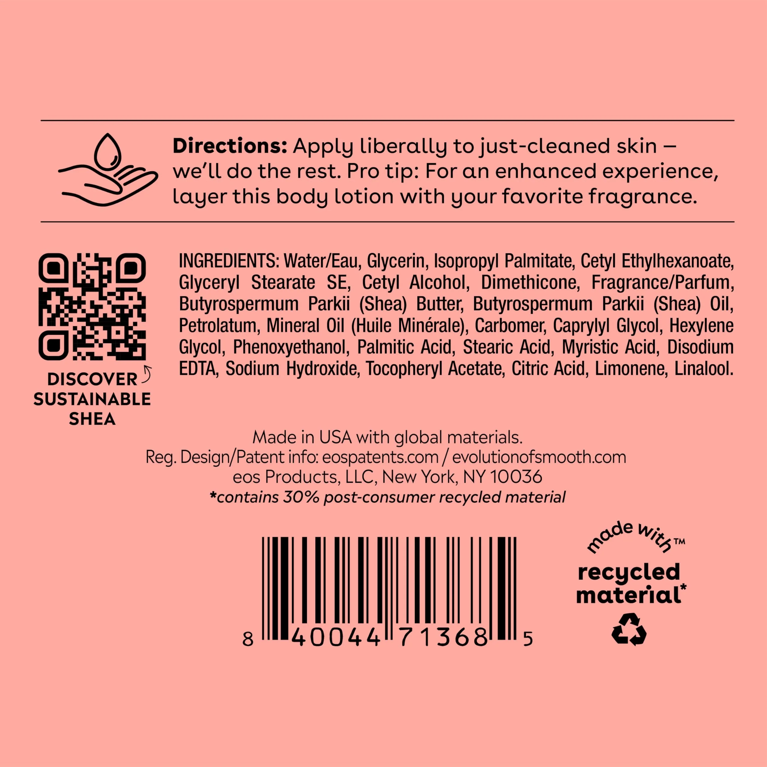 eos Shea Better Body Lotion Pink Champagne, 24-Hour Moisture Skin Care, Lightweight & Non-Greasy, Natural Shea, Vegan, 16 fl oz - Image 2