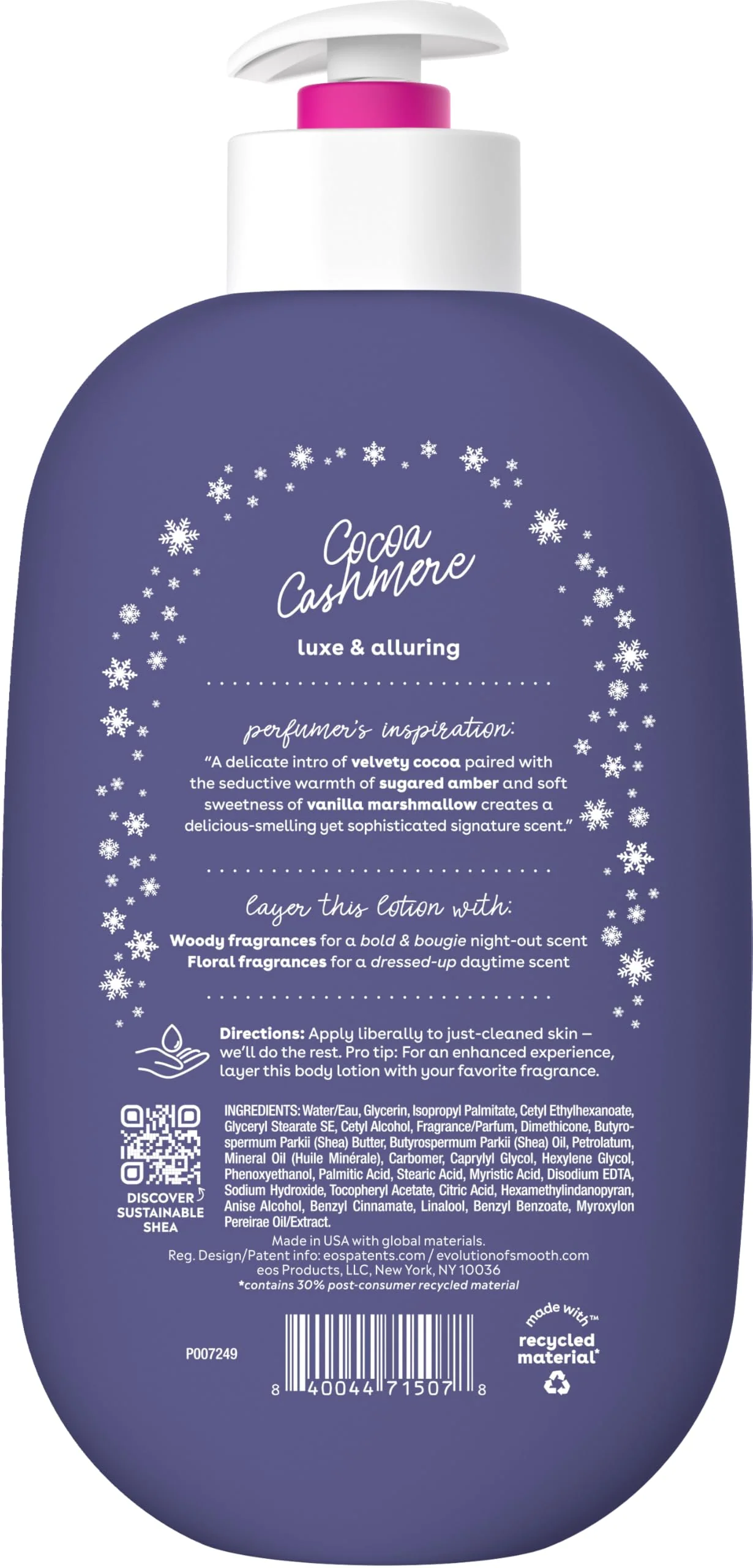 eos Shea Better Holiday Body Lotion, Cocoa Cashmere, Limited Edition Skin Care, 24-Hour Moisture, Body Lotion for Women, Vegan, 16 fl oz - Image 2