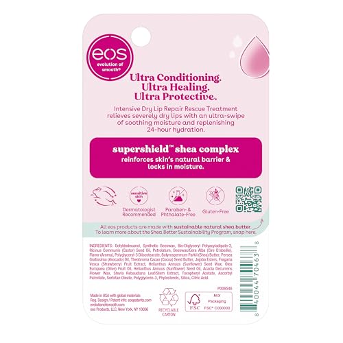 eos The Hero Lip Repair, Extra Dry Lip Treatment, 24HR Moisture, Overnight Lip Treatment, Natural Strawberry Extract, 0.35 fl oz - Image 2