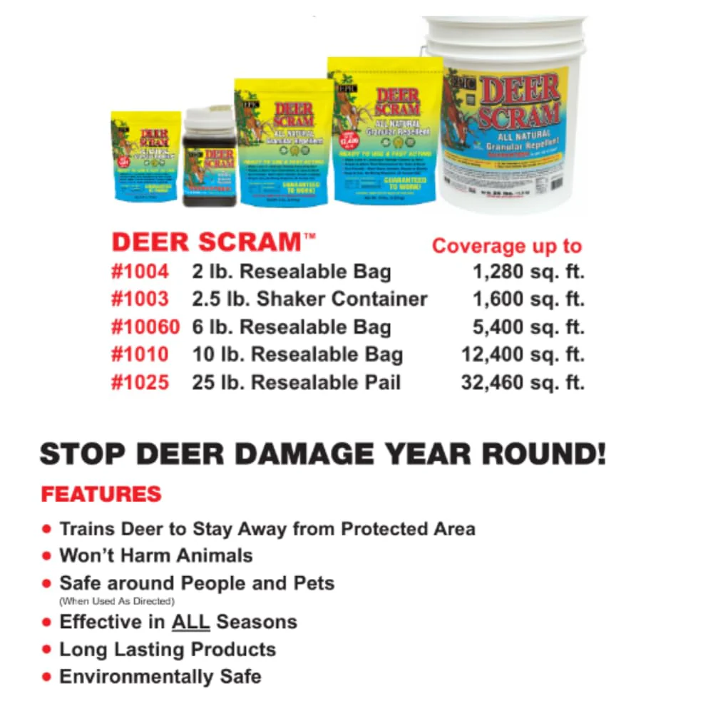 Epic REPELLENTS Deer Scram All Natural Granular Repellent - All-Natural, Animal, People and Pet Safe Granule (6 lb Bag) - Image 5