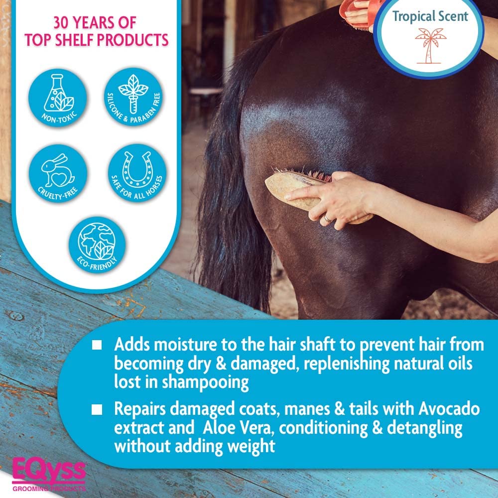EQyss Avocado Mist Equine Coat Conditioning Spray - Horse Detangler, Reduces Breakage, Enhances Shine, Repels Dust & Dirt, Anti-Static (32 oz) - Image 3