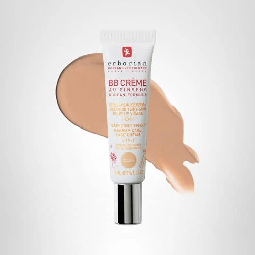 Erborian BB Cream with Ginseng, Fair (Clair) - Lightweight Buildable Coverage with SPF 20 & Ultra-Soft Matte Finish Minimizes Pores & Imperfections - Korean Face Skincare - 0.5 Oz - Image 2
