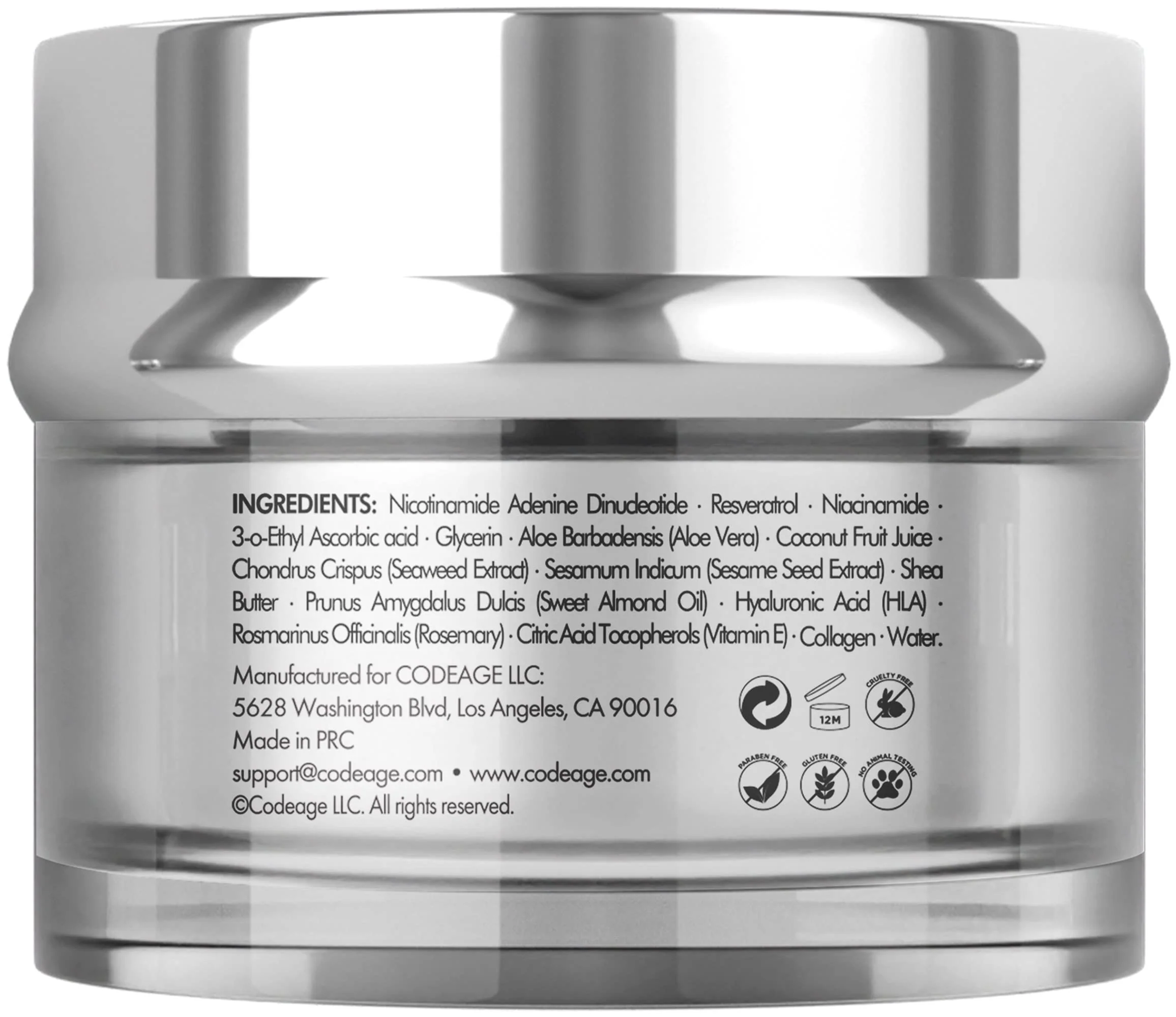 Eternal Platinum NAD Face Cream, Resveratrol, Collagen, Niacinamide Hyaluronic Acid, Vitamin C & E, Aloe Vera, Shea Butter, Skin Care Wrinkles Moisturizer Firming Tightening, Neck Facial Cream, 1.8 Oz - Image 3