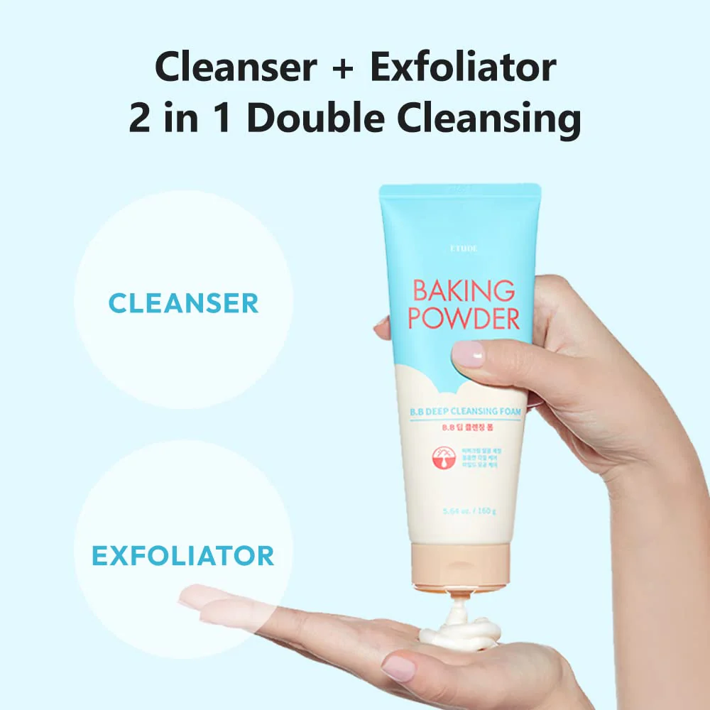 ETUDE Baking Powder B.B Deep Cleansing Foam, 2 in 1 Rice Bran + Baking Powder, Creamy Bubble + Scrub Exfoliate Skin, Fash Wash, Deep Cleanser for Makeup, Korean Skin Care, Beauty (5.64 Ounce) - Image 11