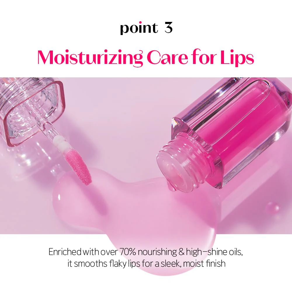ETUDE Dear Darling Oil Tint #4 Sweet Apple 4g | High Moisturizing and Strong Hydrating Lip Oil/Lip Gloss | Smooth and Moist Lips | Non-Sticky Lip Oil Tint For Dry Lips | K-beauty - Image 5