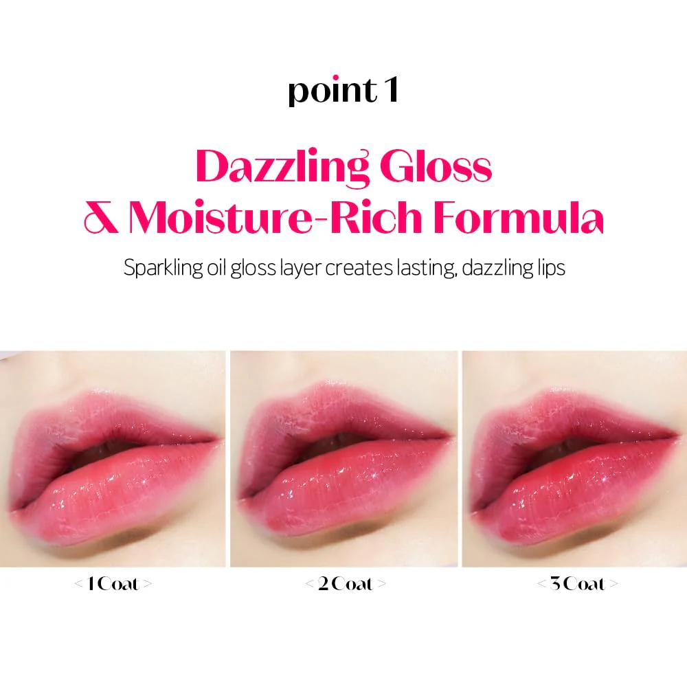 ETUDE Dear Darling Oil Tint #4 Sweet Apple 4g | High Moisturizing and Strong Hydrating Lip Oil/Lip Gloss | Smooth and Moist Lips | Non-Sticky Lip Oil Tint For Dry Lips | K-beauty - Image 7