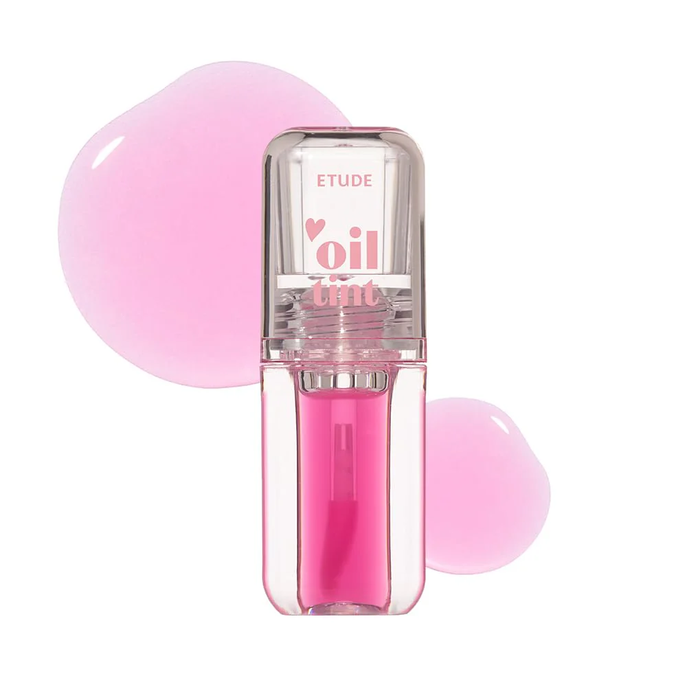 ETUDE Dear Darling Oil Tint #6 Pink Oil 4g | High Moisturizing and Strong Hydrating Lip Oil/Lip Gloss | Smooth and Moist Lips | Non-Sticky Lip Oil Tint For Dry Lips | K-beauty