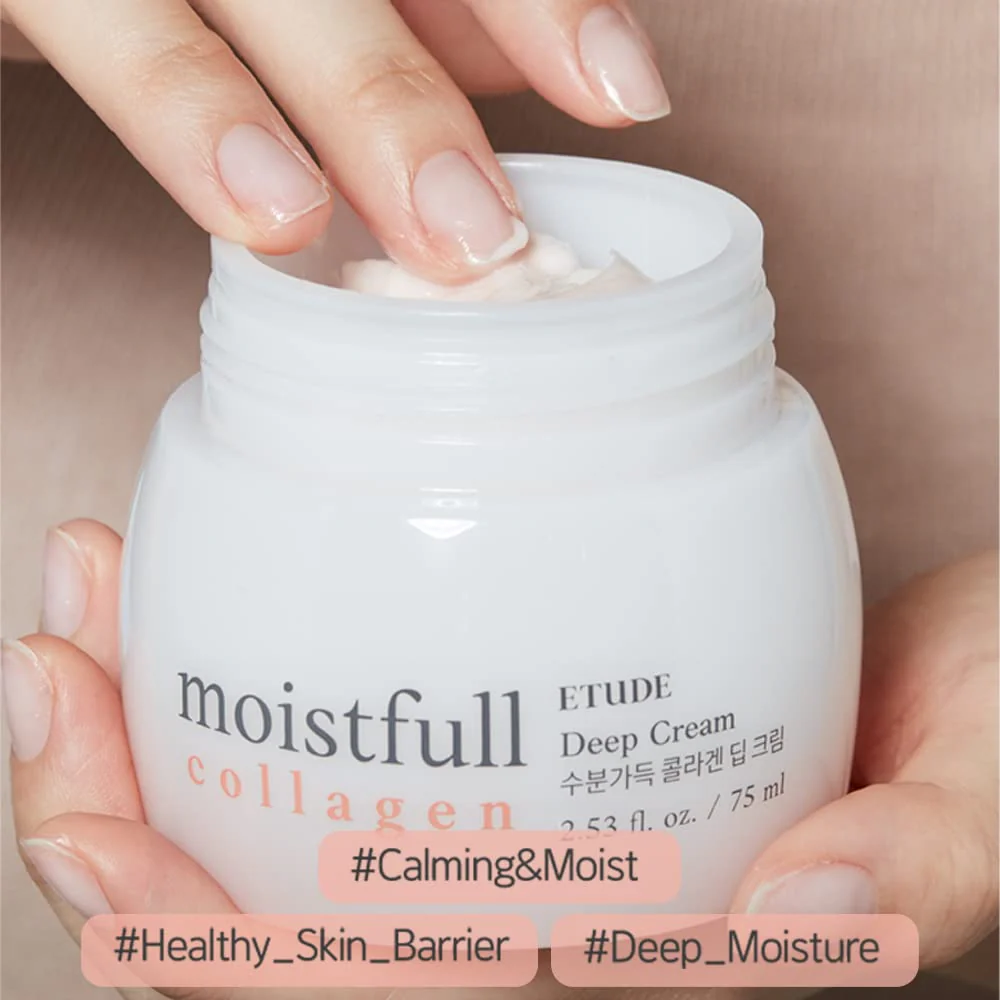 ETUDE Moistfull Collagen Deep Cream, Face Moisturizer, Super Collagen Water, Macadamia Seed Oil, Lupinus Albus Protein, Deep Moisturizing Cream, Korean Skin Care, Beauty (2.53 Fl Oz) - Image 6