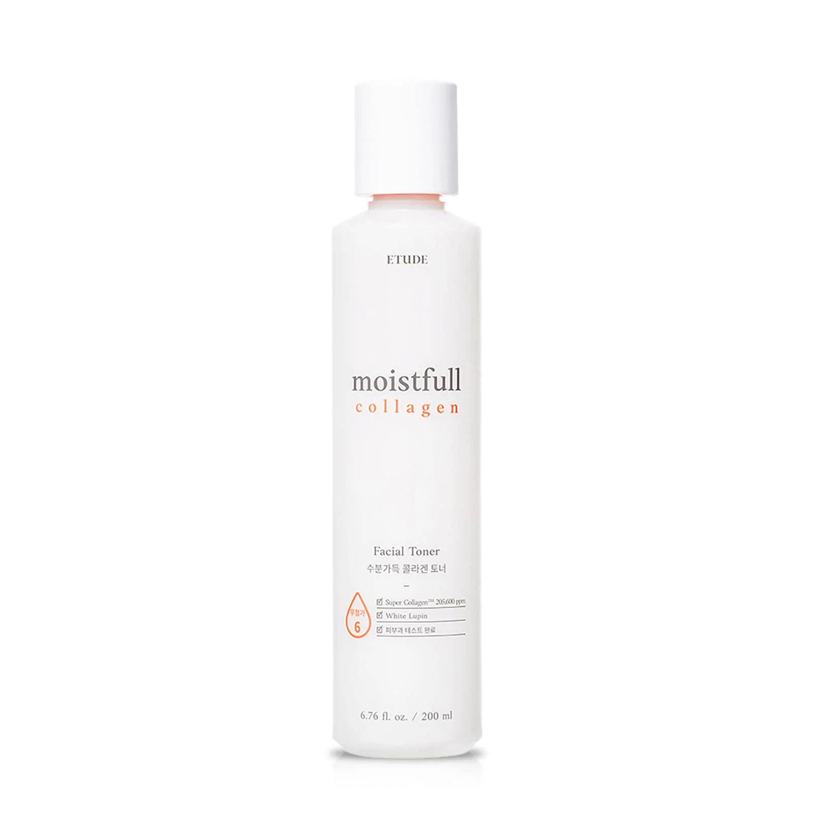 Etude Moistfull Collagen Toner, Toner for Face, Super Collagen Water, Lupinus Albus Protein, Instant Moisture Recharge, Oil-Moisture Balance, Korean Skin Care, Beauty (6.76 Fl Oz)