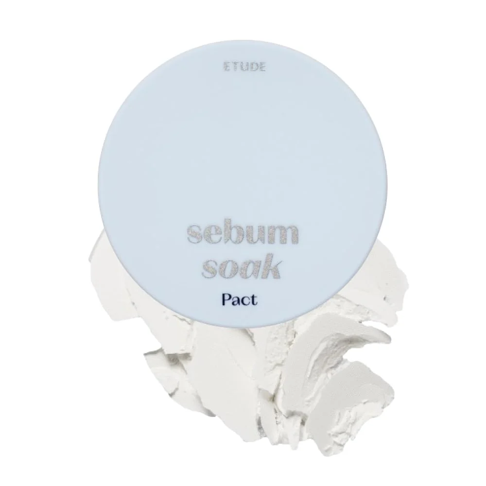 Etude Sebum Soak Pact | Facial Oil Control and Soft Skin with This Mineral Powder That Absorbs Sebum for a Matte Face | Korean Makeup, KBeauty, Perfect for Gift