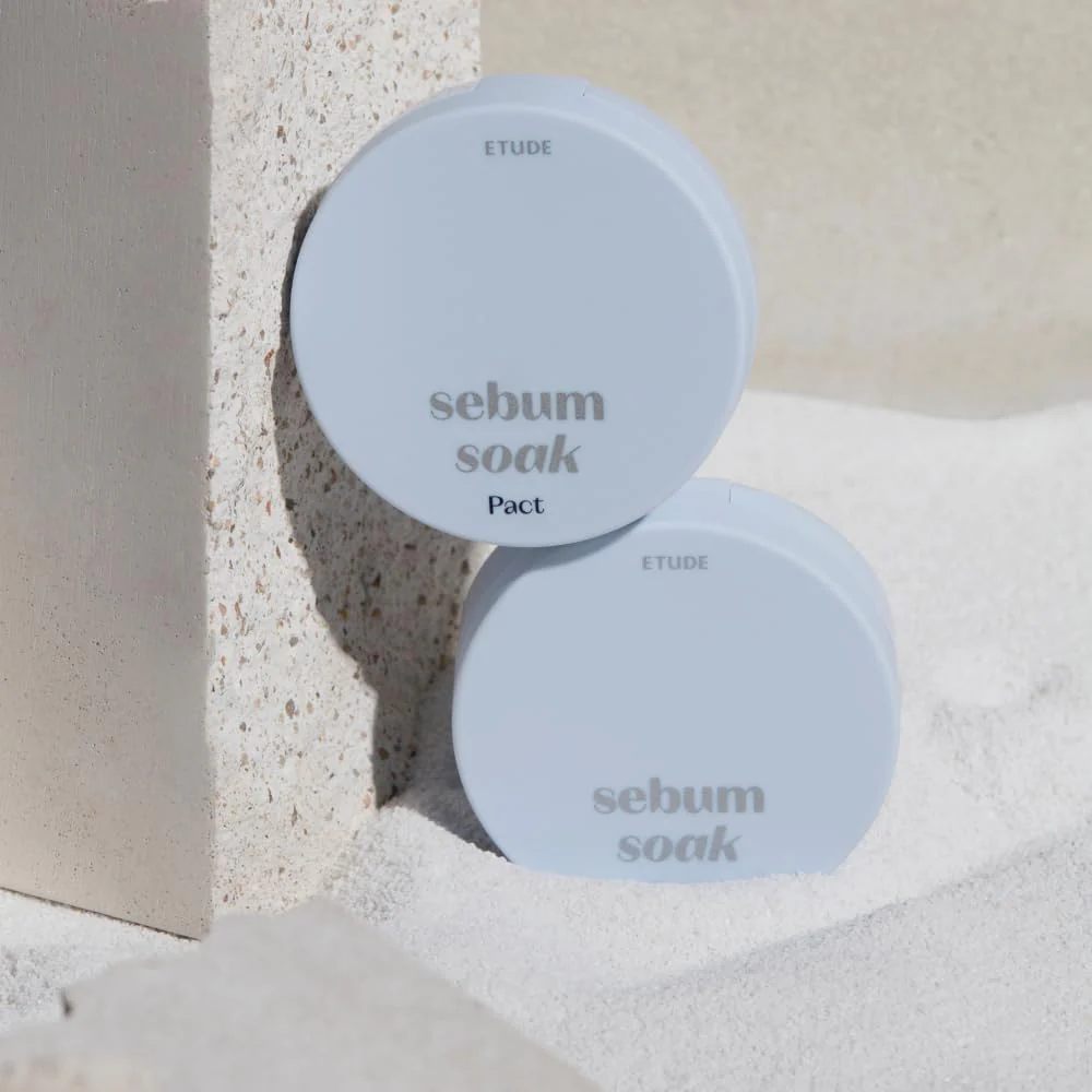 Etude Sebum Soak Pact | Facial Oil Control and Soft Skin with This Mineral Powder That Absorbs Sebum for a Matte Face | Korean Makeup, KBeauty, Perfect for Gift - Image 2