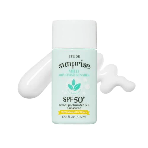 ETUDE Sunprise Sunscreen Mild Sun Milk SPF 50+ / PA++++ (55ml) | Sebum-free, Non-Sticky, Long Lasting Protection, 100% Mineral Korean Sunscreen for sensitive skin - Image 9