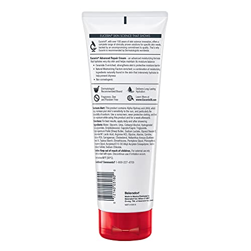 Eucerin Advanced Repair Body Cream for Very Dry Skin, Fragrance Free Daily Body Moisturizer, 8 Oz Tube - Image 4