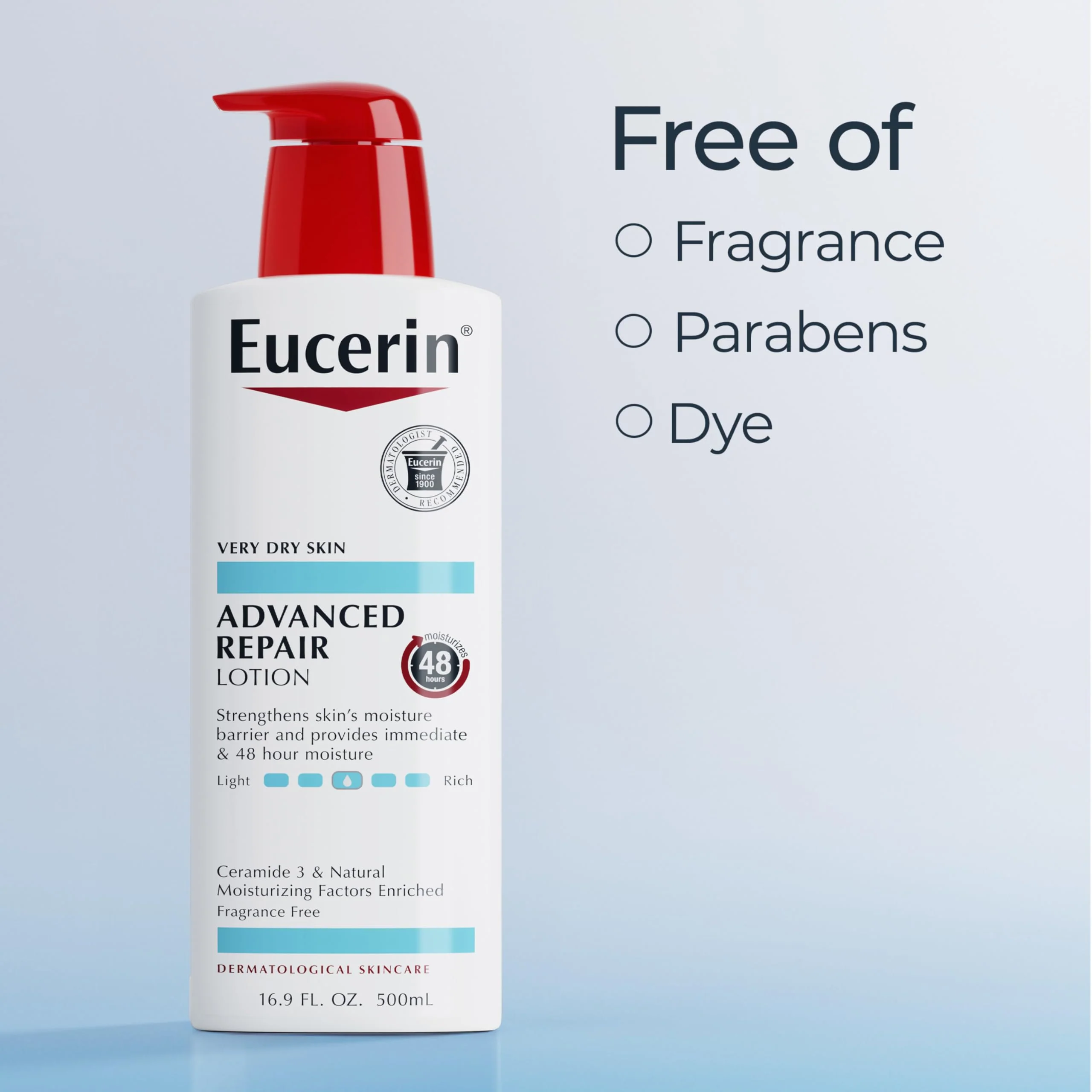 Eucerin Advanced Repair Body Lotion for Very Dry Skin, Unscented Lotion Formulated with Ceramides, 16.9 Fl Oz Bottle - Image 8